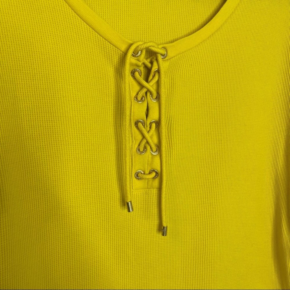 Lauren Ralph Lauren Waffle Knit Puff Sleeve Top - Picture 4 of 9